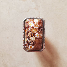 Load image into Gallery viewer, Brown Rectangular Murano Glass Ring
