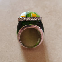 Load image into Gallery viewer, Green Rectangular Murano Glass Ring
