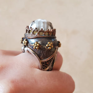 Sky-High Crown Murano Glass Ring