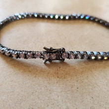 Load image into Gallery viewer, Oxidized Sterling  Tennis Bracelet
