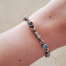 Load image into Gallery viewer, Silver and Blue Topaz Bracelet
