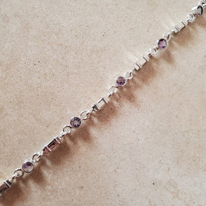 Silver and Amethyst Bracelet