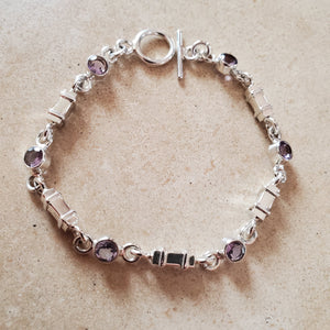 Silver and Amethyst Bracelet