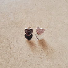 Load image into Gallery viewer, Silver Heart on Heart Earrings

