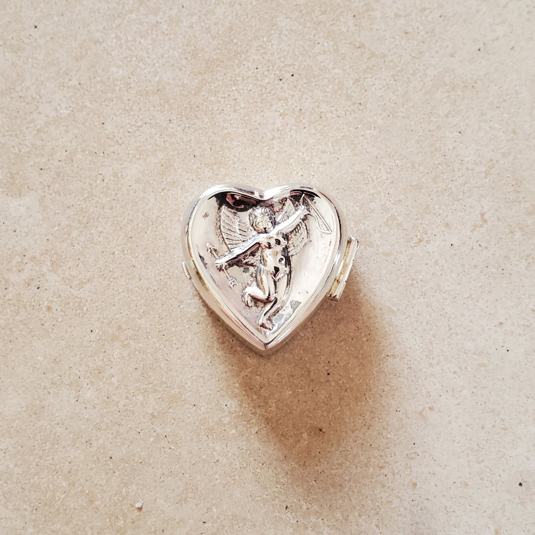 Heart Shaped Silver Pill Box
