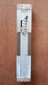 Silver and Gray Aluminum Mezuzah with Window