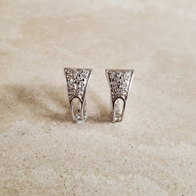 Load image into Gallery viewer, Silver Huggie Earrings with CZs
