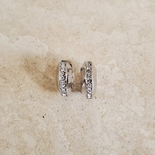 Load image into Gallery viewer, Silver Huggie Earring with CZs
