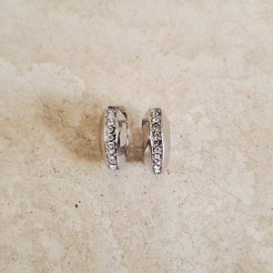 Silver Huggie Earring with CZs