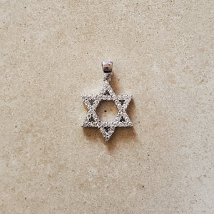 Silver with CZ Star of David Pendant