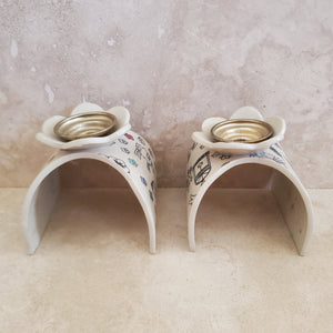 Hand Painted Ceramic Candleholders