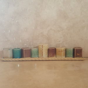 Ceramic Cubes on Tray Menorah