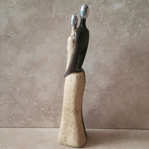 Stone and Pewter Sculpture