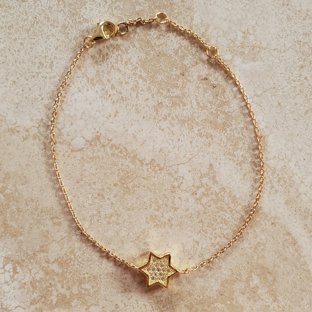 Gold Vermeil Star of David Bracelet