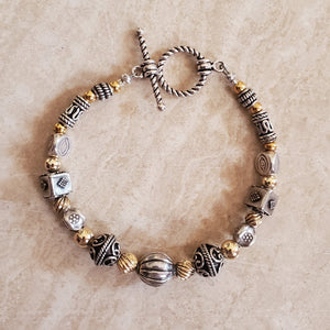 Sterling Silver and Gold Filled Beaded Bracelet