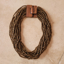 Load image into Gallery viewer, Beaded Necklace with Wooden Buckle Clasp
