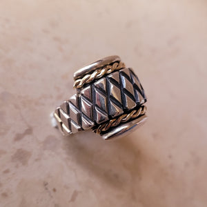 Sterling Silver with Twisted 14k Gold Accent