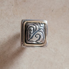 Load image into Gallery viewer, Sterling Silver and 14K Gold Square Ring

