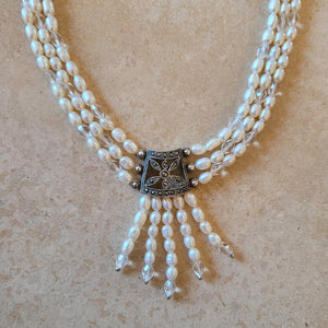 Freshwater Pearls with Silver Necklace