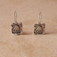 Load image into Gallery viewer, Silver Hamsa Earrings on Wire
