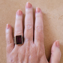 Load image into Gallery viewer, Silver Ring with Amethyst and Marcasite
