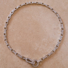 Load image into Gallery viewer, Hook in Loop Silver and CZ Necklace
