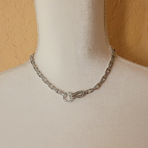 Hook in Loop Silver and CZ Necklace