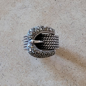 Silver with Marcasite Buckle Ring