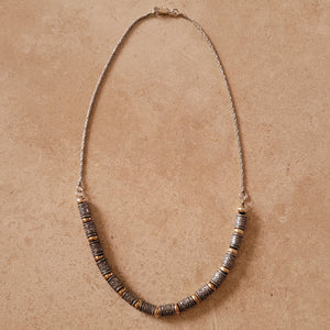 Silver and Gold Beaded Necklace