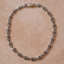 Load image into Gallery viewer, Silver and Marcasite Rectangular Link Necklace
