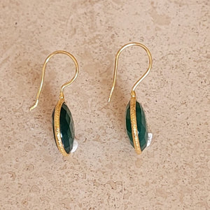 Gold and Onyx Earrings