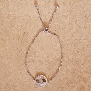Silver Eye Bracelet with Opal