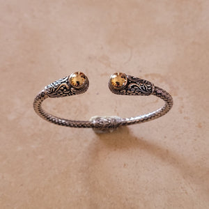 Silver and Gold Bangle Bracelet